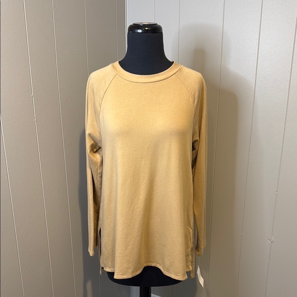 Eileen Fisher Women’s Petite Small Tan Relaxed Long Sleeve Sweatshirt